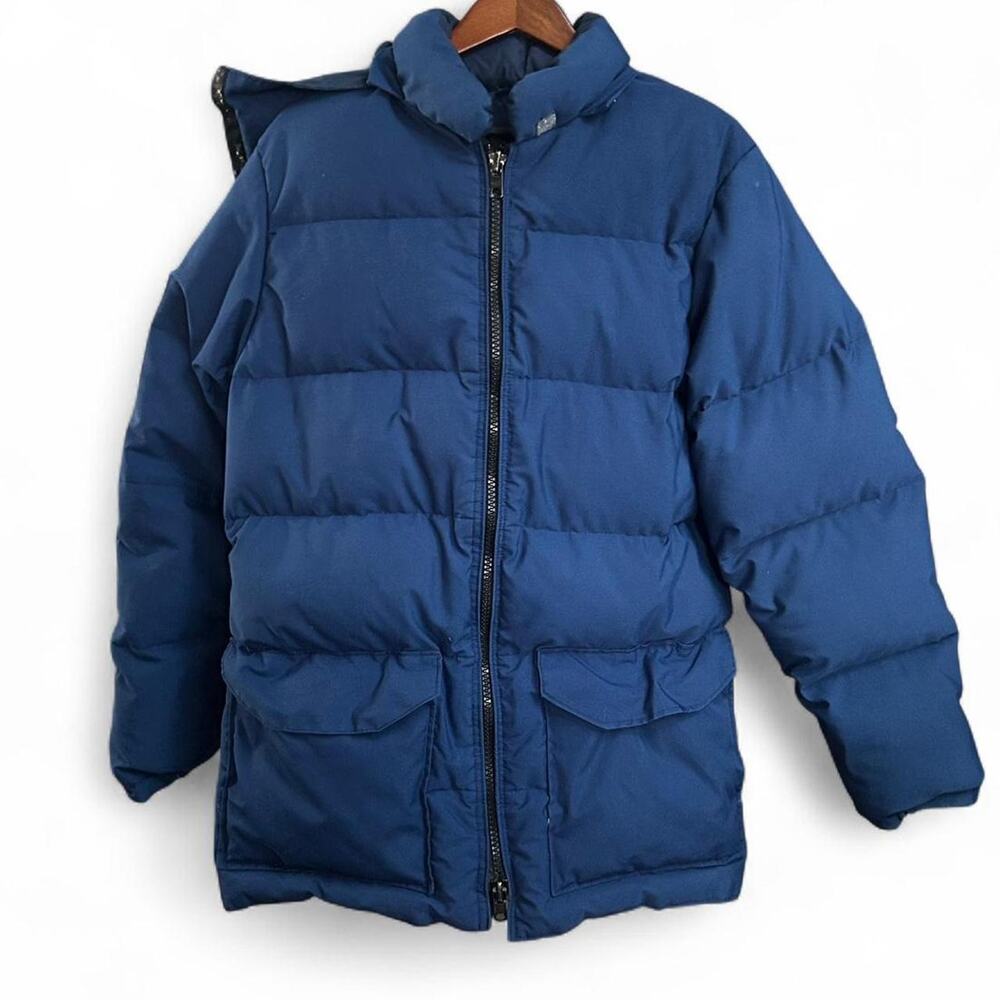 VTG Vintage 80s 90s Carikit Colorado Dark Blue Men’s Puffer Zip Up Coat Hood L